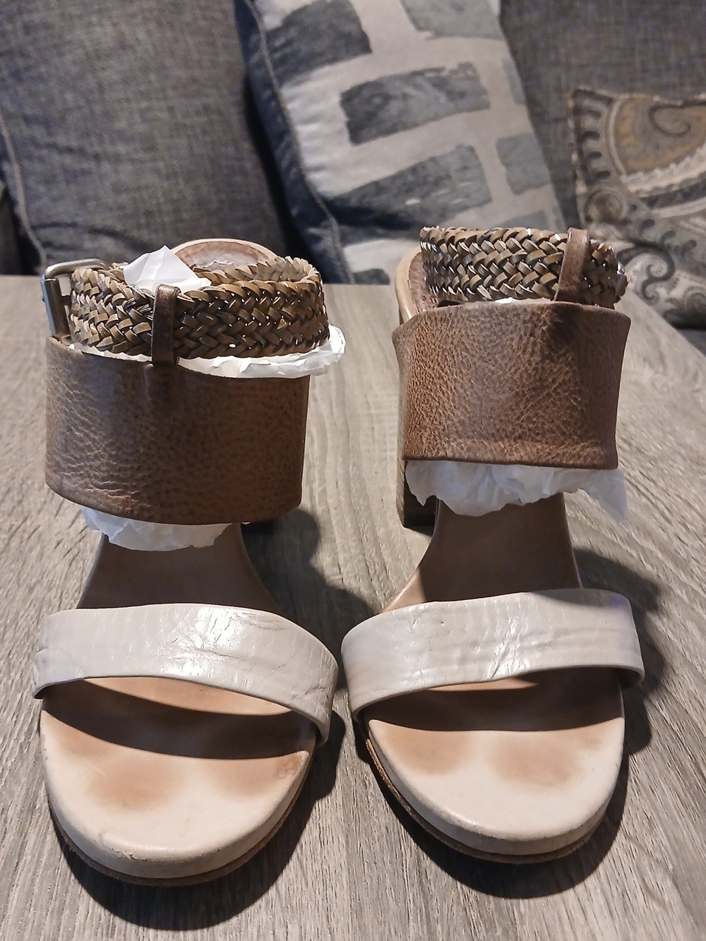 Brunello Cucinelli Braided Leather Block Heel Sandals Size 41 / US 11 - Picture 3 of 14